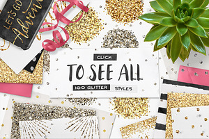 100 Glitter Photoshop Styles Bonus