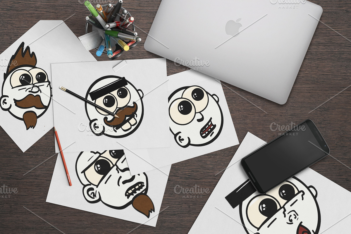 Cartoon Faces, a Person Illustration by Mel's Shop (Photo 2 of 4)