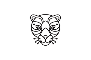 cool leopard head hipster art logo, a Branding & Logo Template by devastd