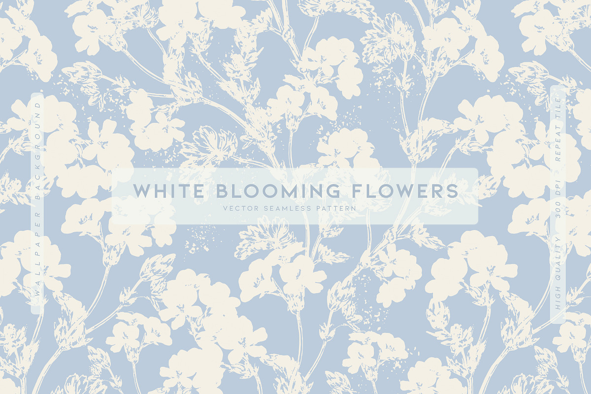 White Blooming Flowers, a Wallpaper Graphic by MalyskaStudio (Photo 12 of 14)