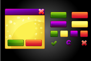 Vector cartoon set game ui buttons, a Templates & Theme by BabySofja