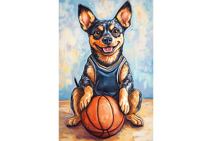 Australian Kelpie Sports Art for Boy, an Animal Illustration by Art Paradise Studios