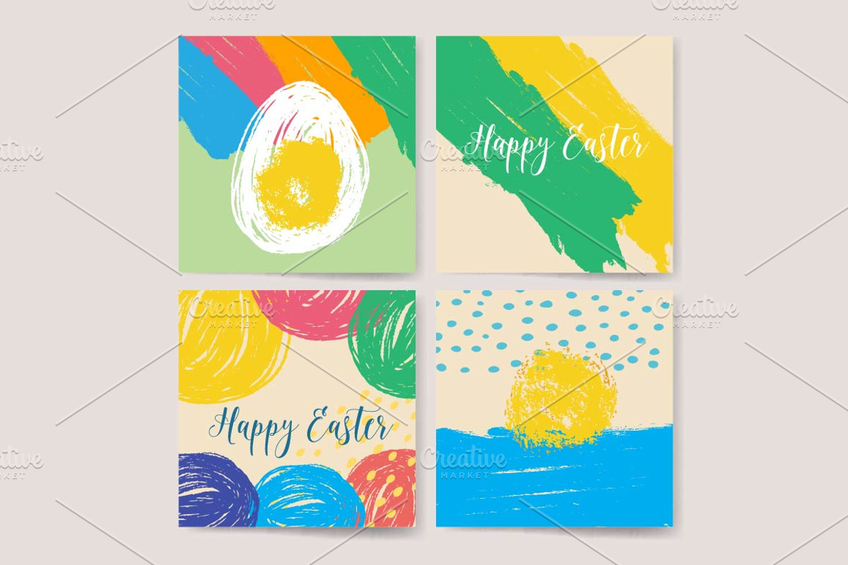 Hand drawn Happy Easter design, a Poster Template by DikayaMiau (Photo 2 of 2)