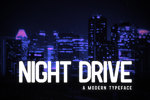 Night Drive Font, a Sans Serif Font by Mint Pixels