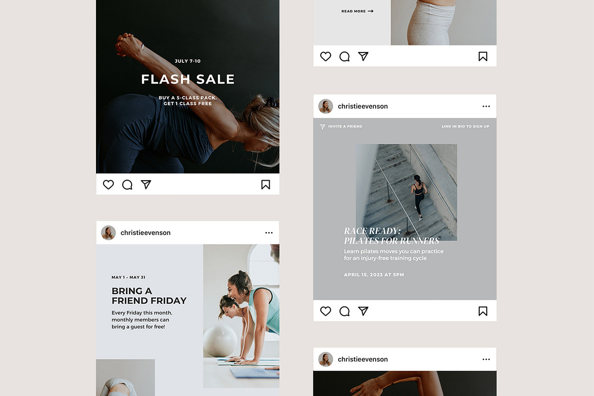 Canva Instagram Templates: FITNESS, a Social Media Template by Christie Evenson (Photo 1 of 7)