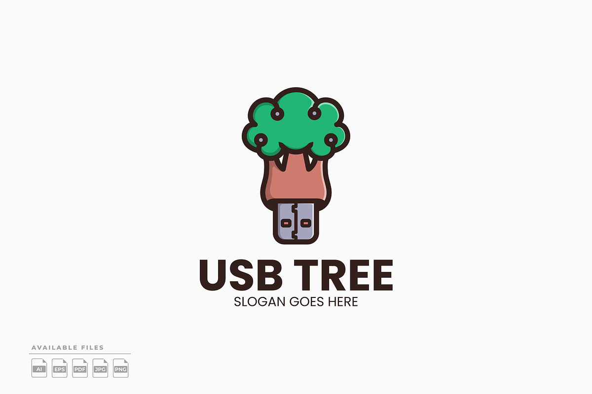 Usb Tree Logo, a Branding & Logo Template by Zeer Graphic