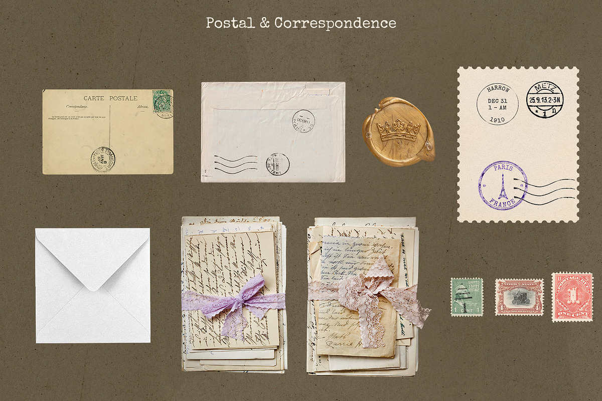 Vintage Scrapbook Collage Elements, an Object Graphic by jessicamdesign (Photo 3 of 9)