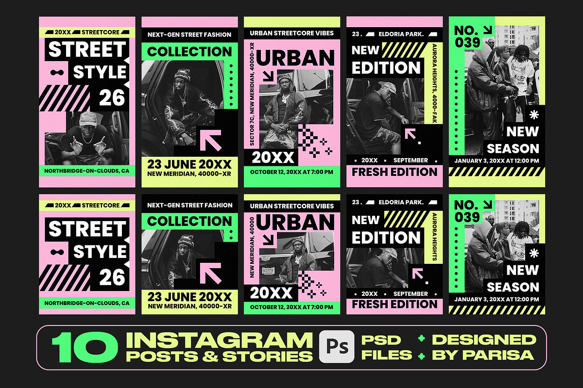 10 Streetwear Collection Social Post, a Social Media Template by Parisa-Artstudio (Photo 1 of 4)