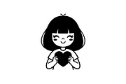 Cute Love Girl Silhouette Bundle, an Illustration by Designs_River (Thumbnail 19 of 53)