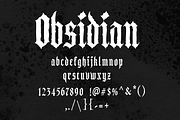 OBSIDIAN - Blackletter with Grit, a Blackletter Font by Mark Richardson (Thumbnail 3 of 3)