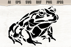 Stencil Frog, a Decorative Illustration by MARYCRAFTIRIA