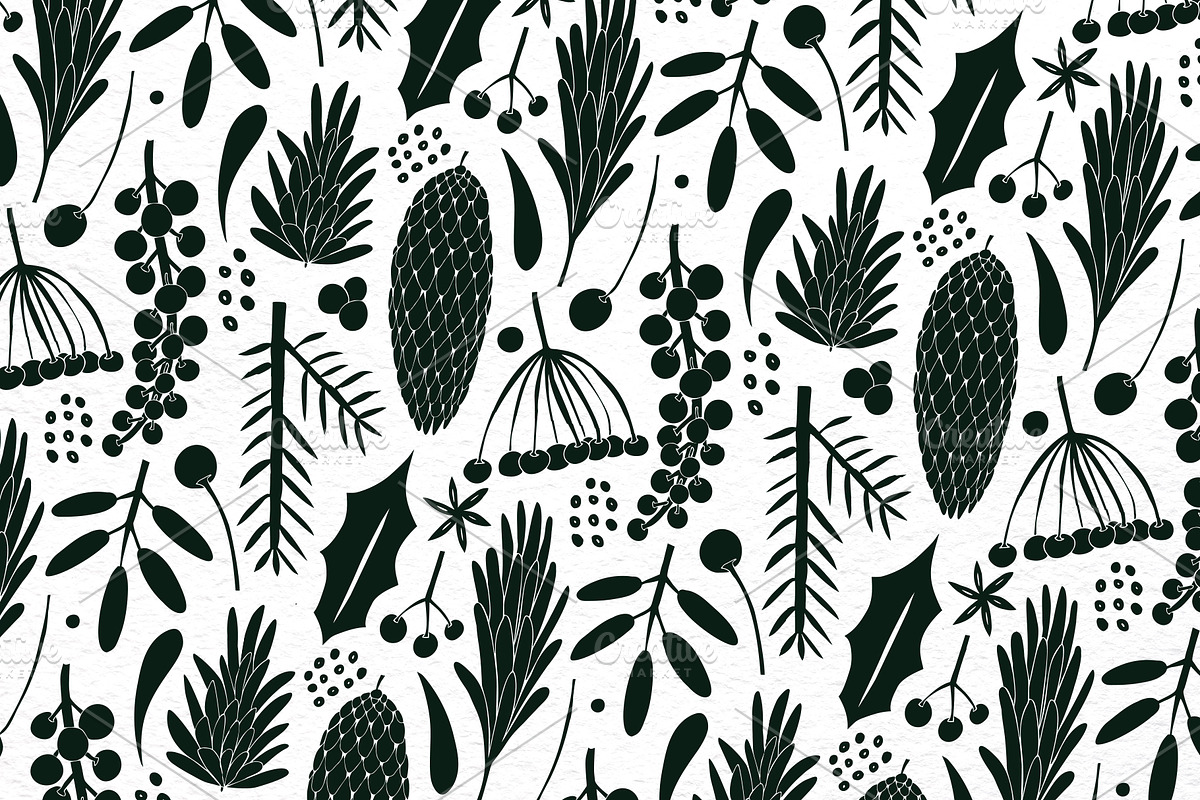 Christmas Plants Vector Collection, a Decorative Illustration by Lubov Illustrations Shop (Photo 5 of 6)
