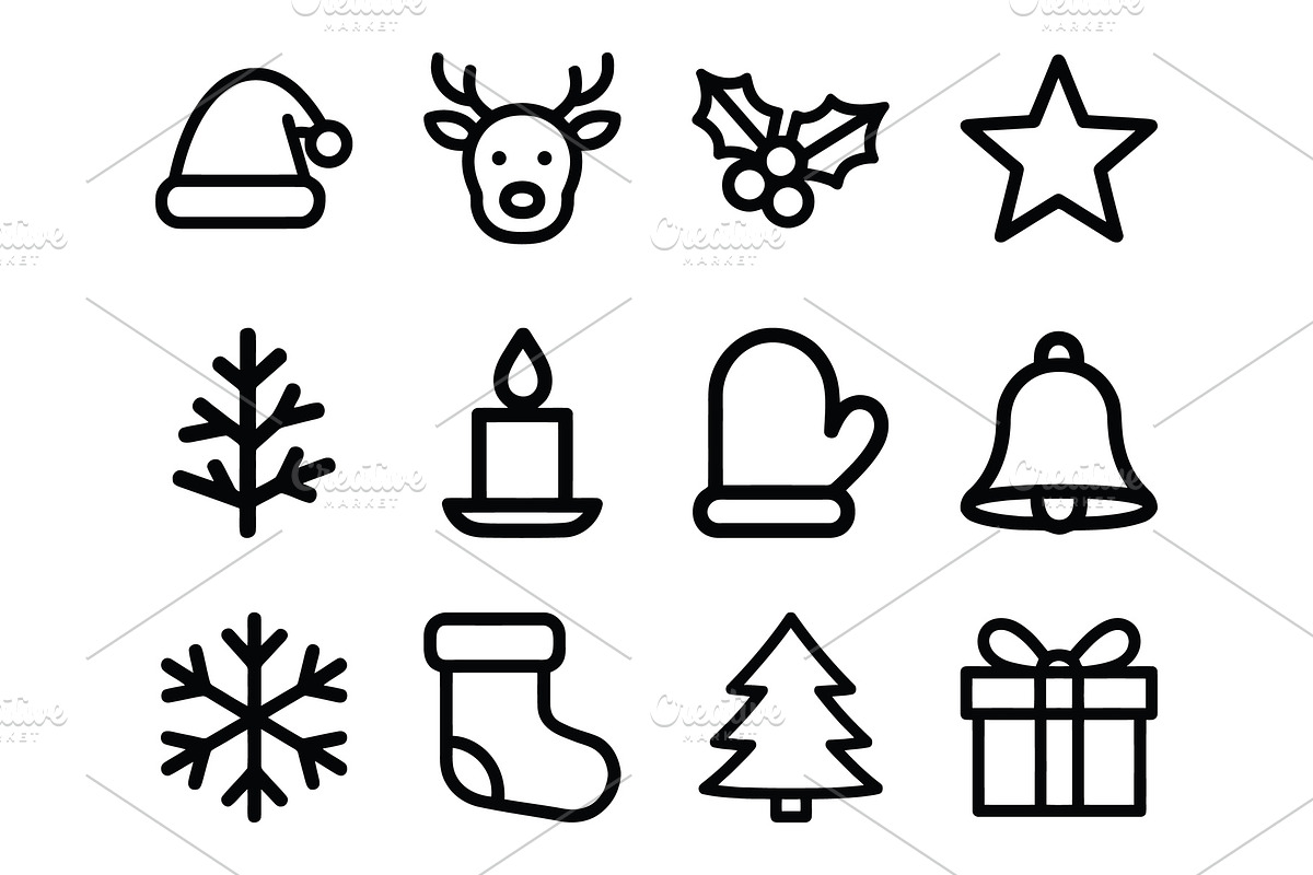 Christmas Icons Vector Design, an Outline Icon by Vectorium Studio (Photo 1 of 2)