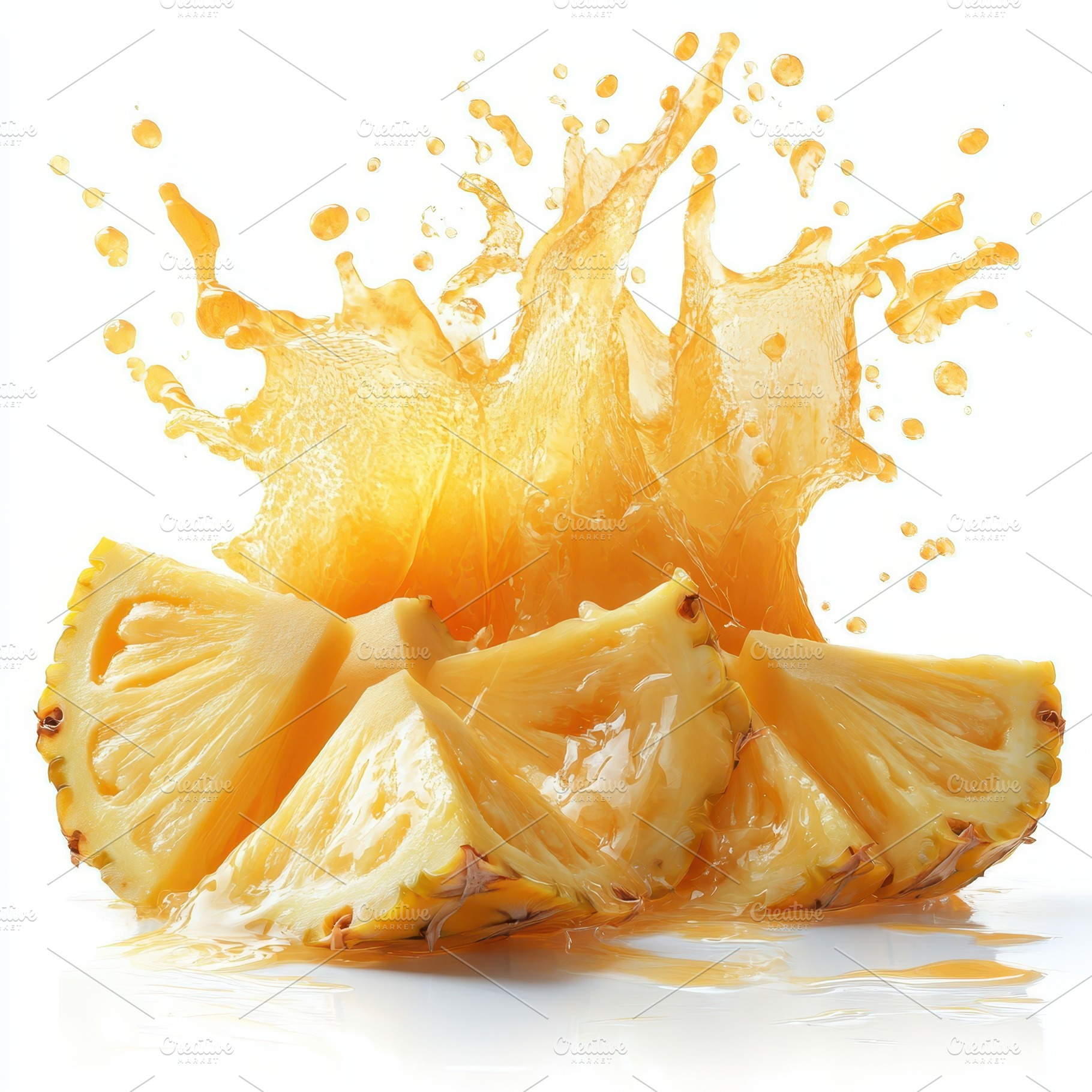 Pineapple juice splash fresh fruit s, a Food & Drink Photo by Pixeness Studio
