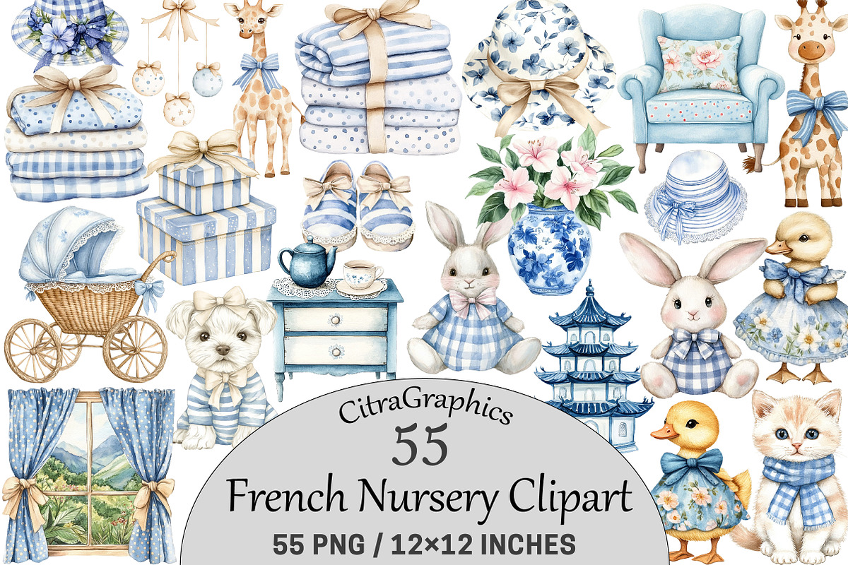 French Nursery Clipart, an Illustration by CitraGraphics (Photo 1 of 6)