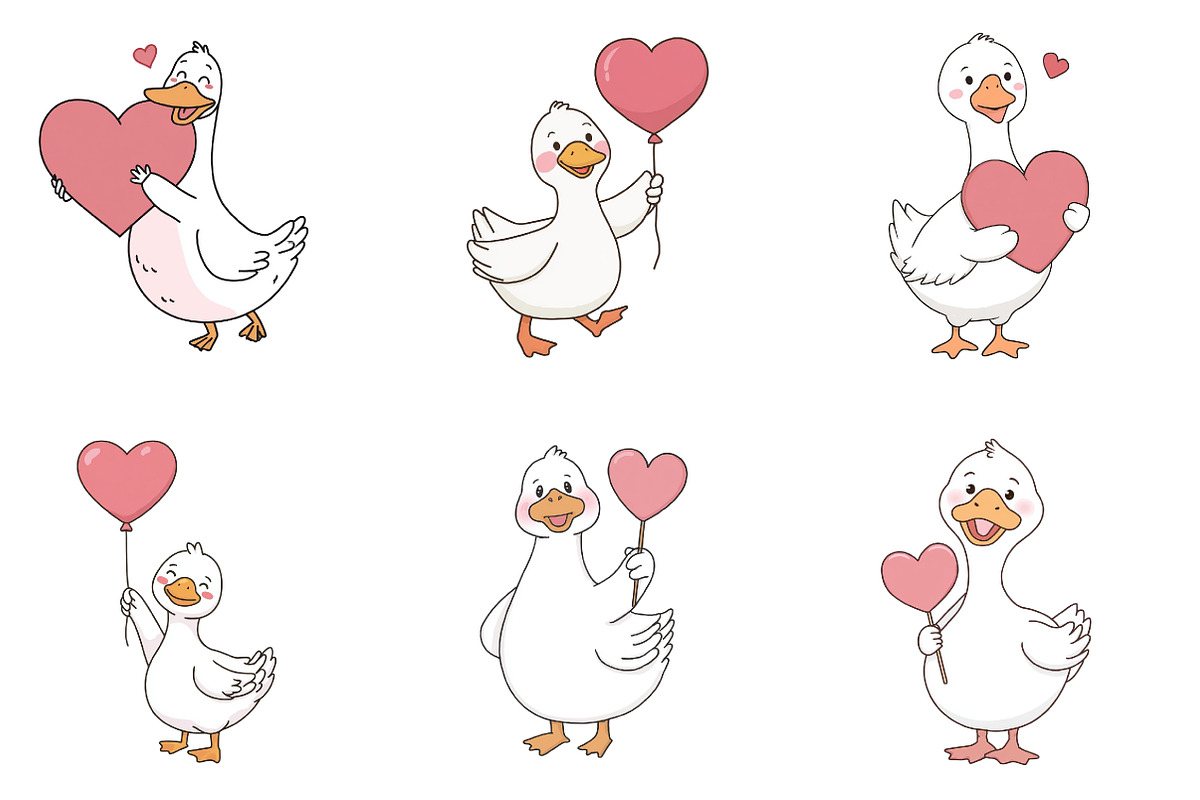 valentine-goose-clipart, an Illustration by CreationArt (Photo 4 of 7)