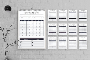 Monthly Planner Template, a Stationery Template by MightyDesign
