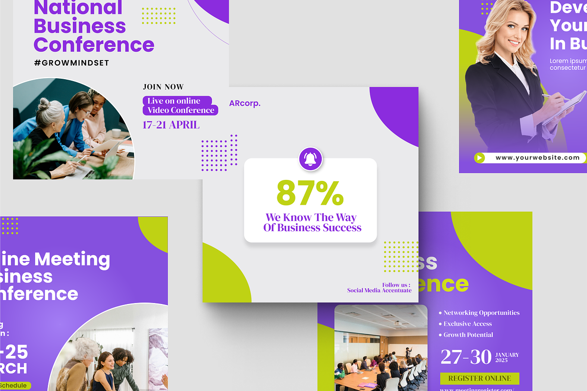 Business Conference Feed Instagram, a Social Media Template by SquidPixey (Photo 4 of 6)