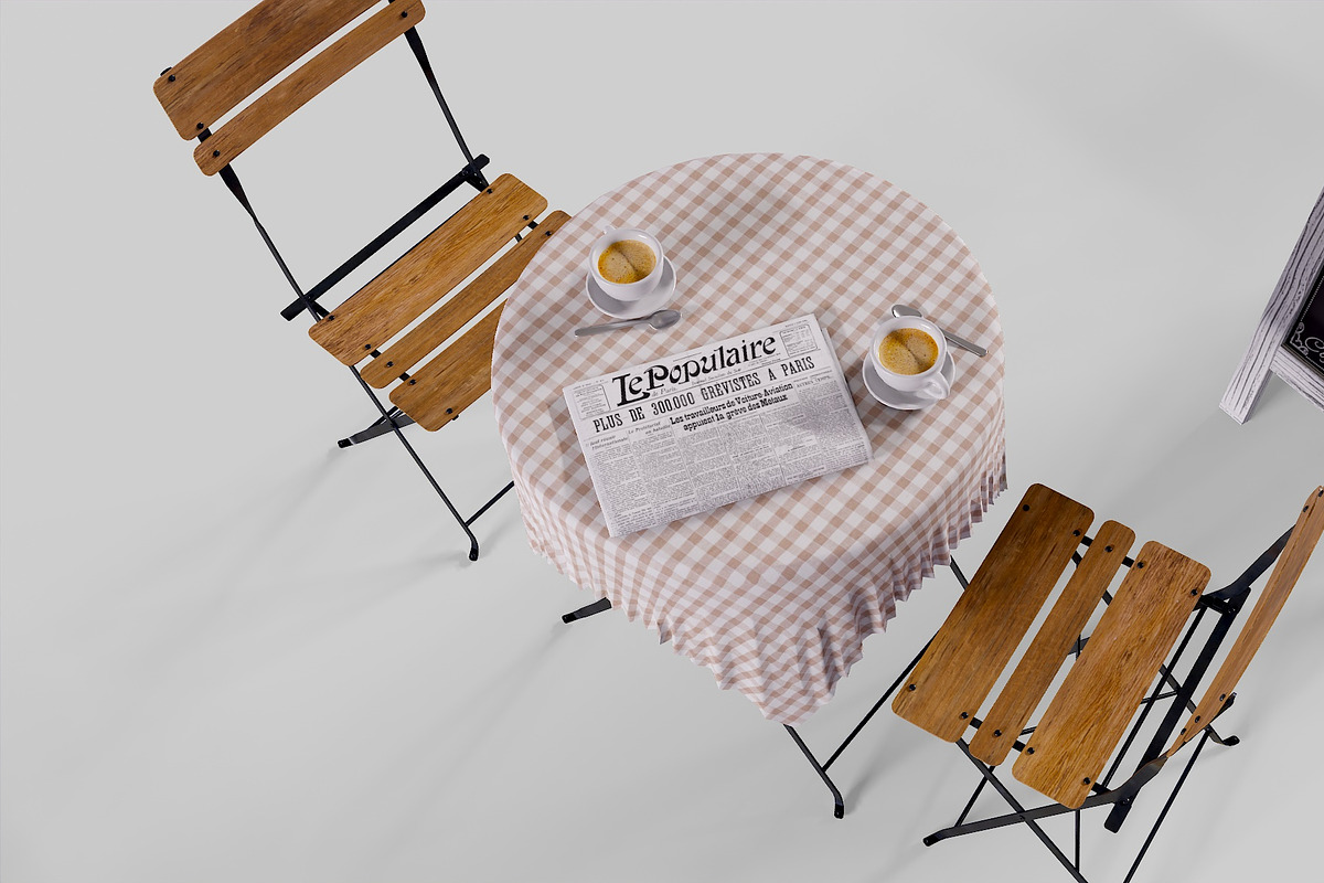 Street cafe objects, a Furniture 3D Model by happy brush (Photo 6 of 10)