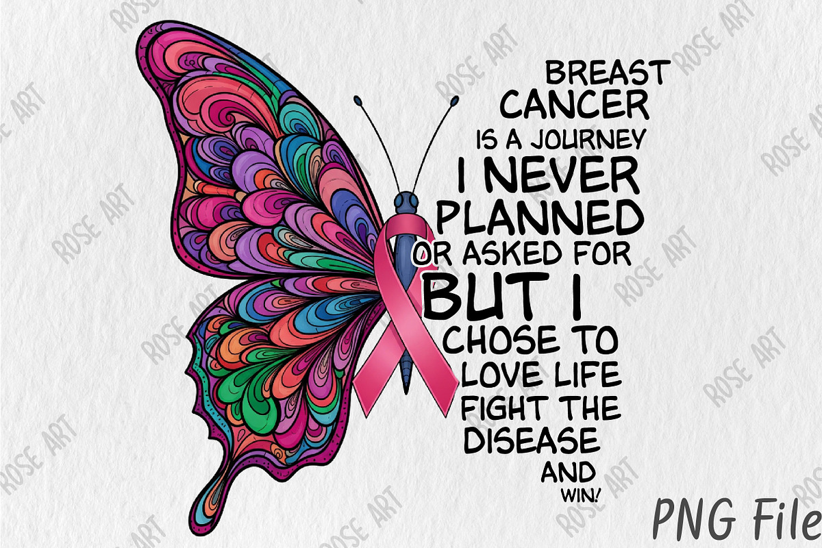 Breast Cancer Journey Won PNG, a Seasonal Illustration by Rose Art (Photo 1 of 5)