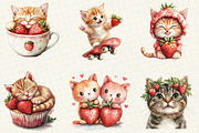 Strawberry Cat Sublimation Clipart, an Illustration by OK Design (Thumbnail 3 of 5)