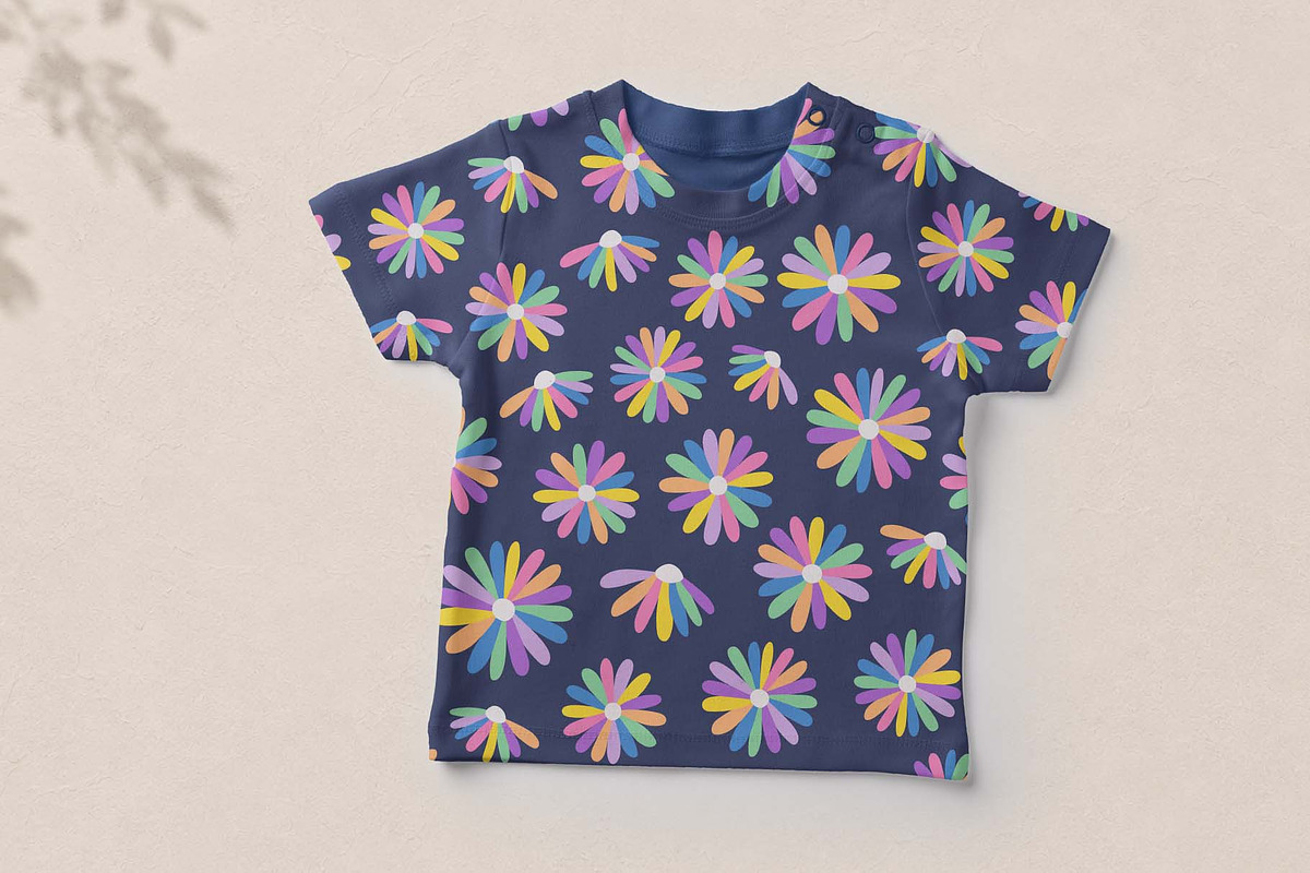 Rainbow Daisy Blooms Pattern, a Pattern Graphic by Irina Ostapenko (Photo 2 of 4)
