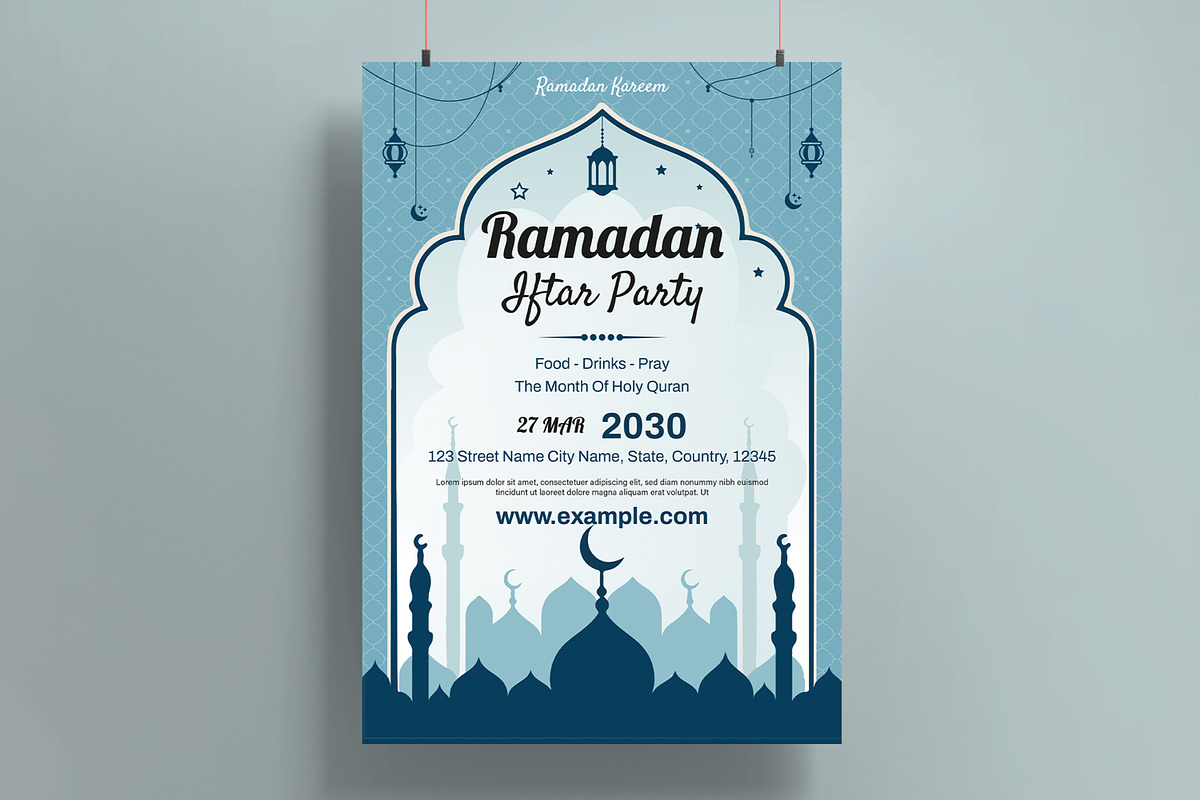 Ramadan Iftar Party Flyer Template, a Flyer Template by MightyDesign (Photo 1 of 8)