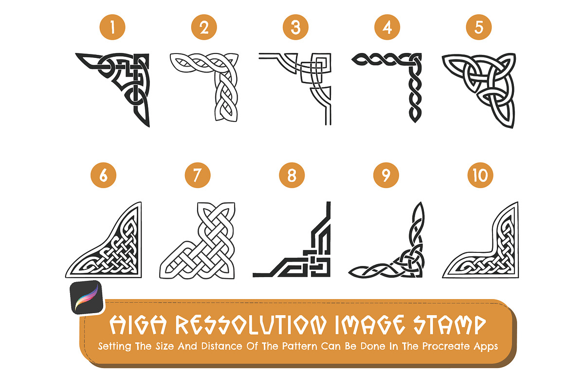 100 Viking pattern Stamp Brush, a Brush Add-On by vectstudio (Photo 6 of 11)