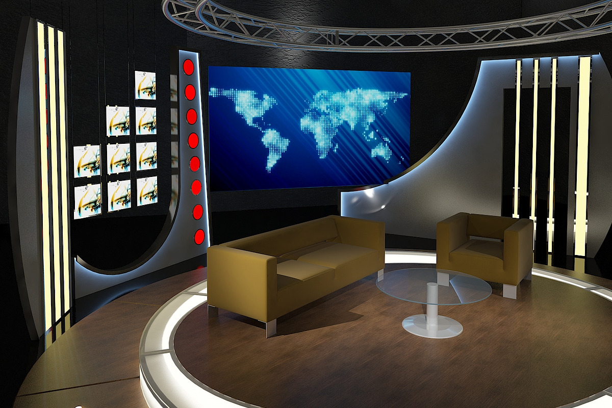 Virtual TV Studio Chat Set 19, a Furniture 3D Model by akerStudio (Photo 7 of 13)