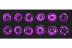 Magical pink glowing swirls with