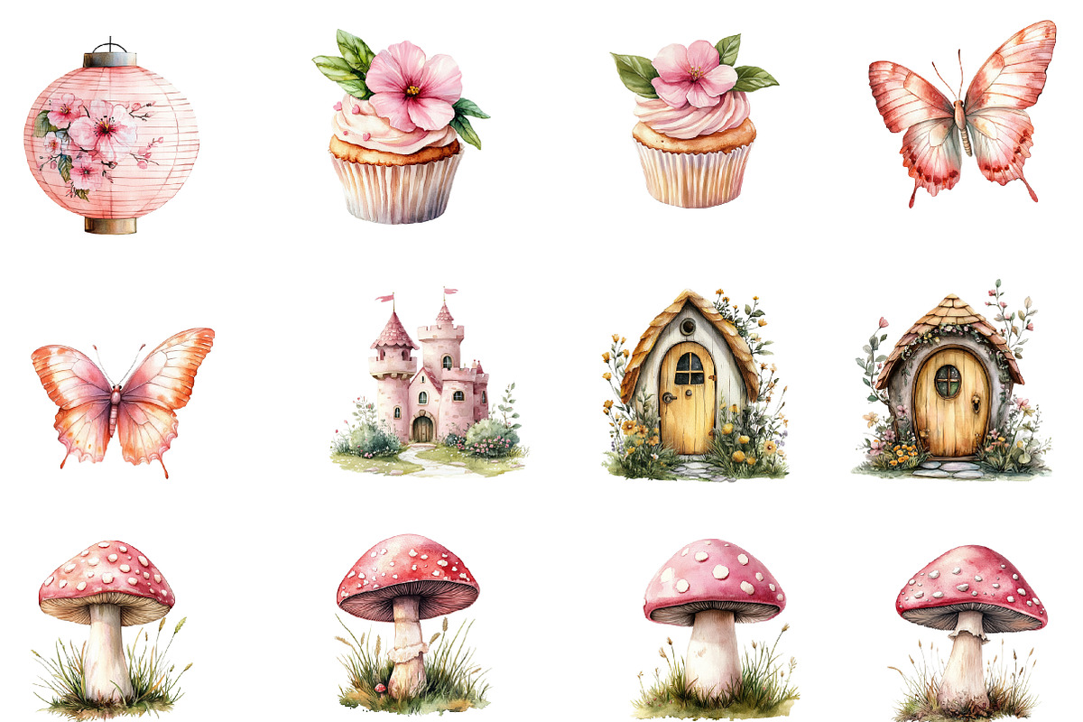 Watercolor Woodland Fairy Clipart, an Illustration by Designworld (Photo 3 of 6)