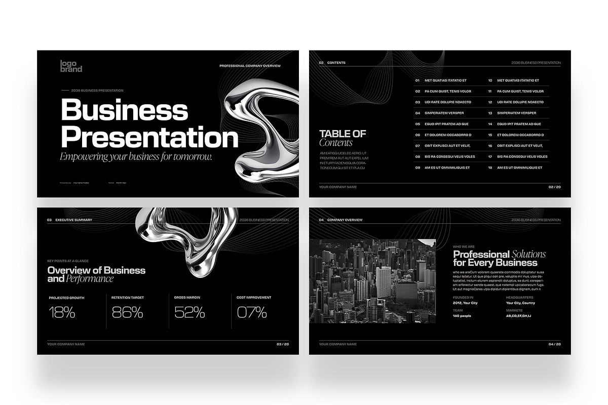 Black Dark Presentation Template, a Presentation Template by BrandPacks (Photo 2 of 7)