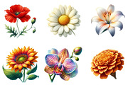 Watercolor Flower Collection Clipart, a Graphic by CitraGraphics (Thumbnail 5 of 5)
