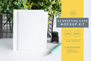 A2 Styled Greeting Card Mockup Set, a Product Mockup by Makers Mockup Studio
