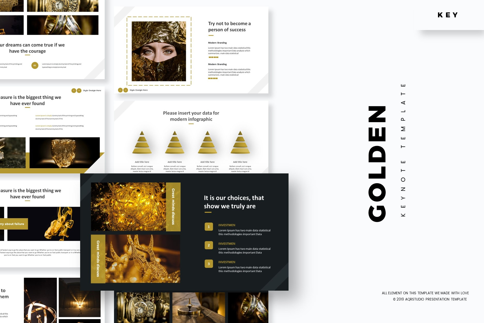 Golden - Keynote Template, a Presentation Template by AQR Studio