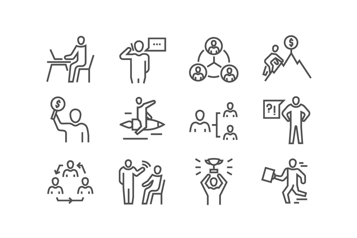 40 Business People Icons, an Outline Icon by kucingklawu (Photo 4 of 5)