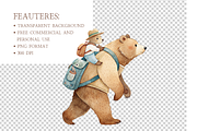Daddy and Baby Bear PNG Set, an Animal Illustration by MockupWizard (Thumbnail 4 of 5)