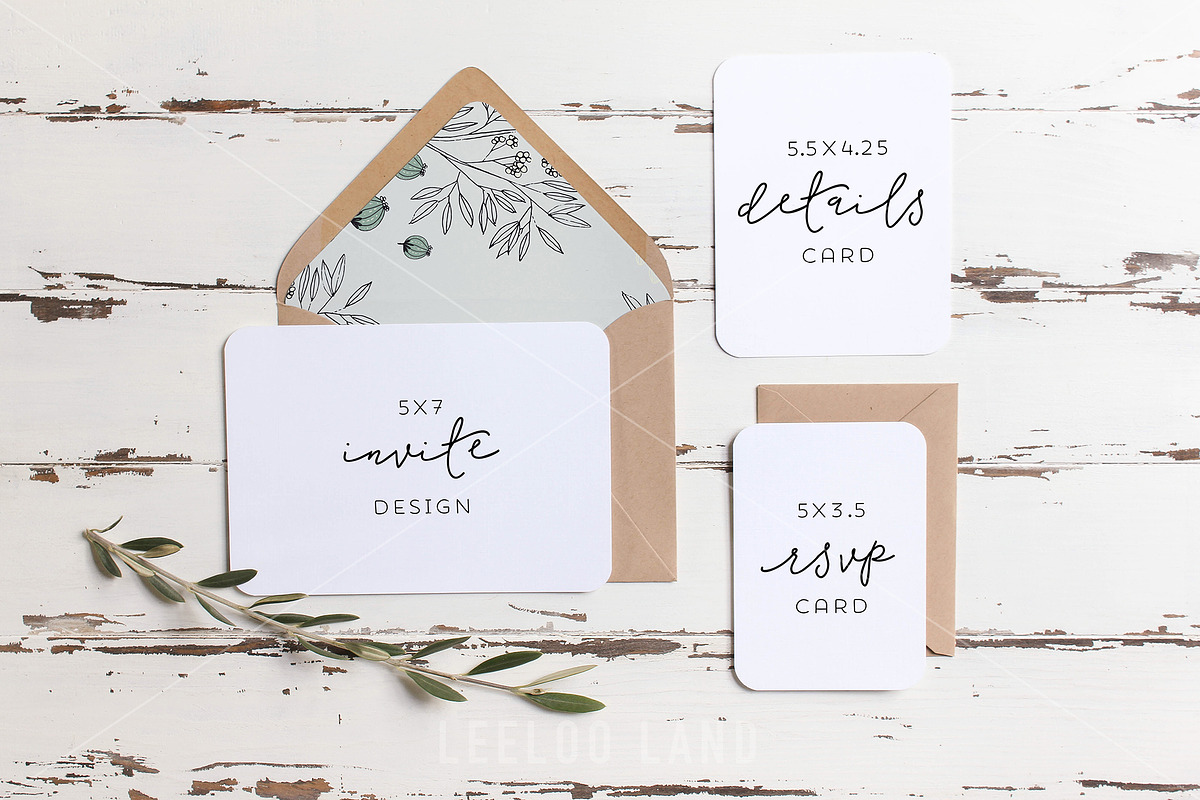 Rustic Wedding Suite Mockup Olive 2, a Print Template by ILLONA GRAPHICS (Photo 2 of 6)