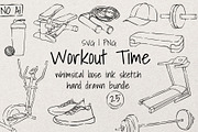 Workout Time | Whimsical Sketch Set, a Sport Illustration by Artalia (Thumbnail 1 of 4)