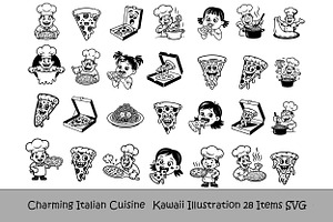 Charming Italian Cuisine Delights, an Object Graphic by SketchArtStudio