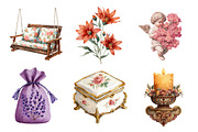Watercolor Vanity Bloom Clipart, an Illustration by Design Market (Thumbnail 2 of 3)