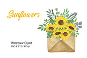 Sunflower sublimation clipart, an Illustration by Contes_de_fée (Thumbnail 1 of 7)