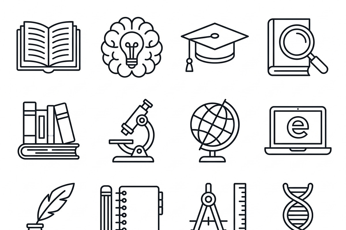 Bundle Online Learning Outline Icons, an Outline Icon by adenpinkstore (Photo 18 of 23)