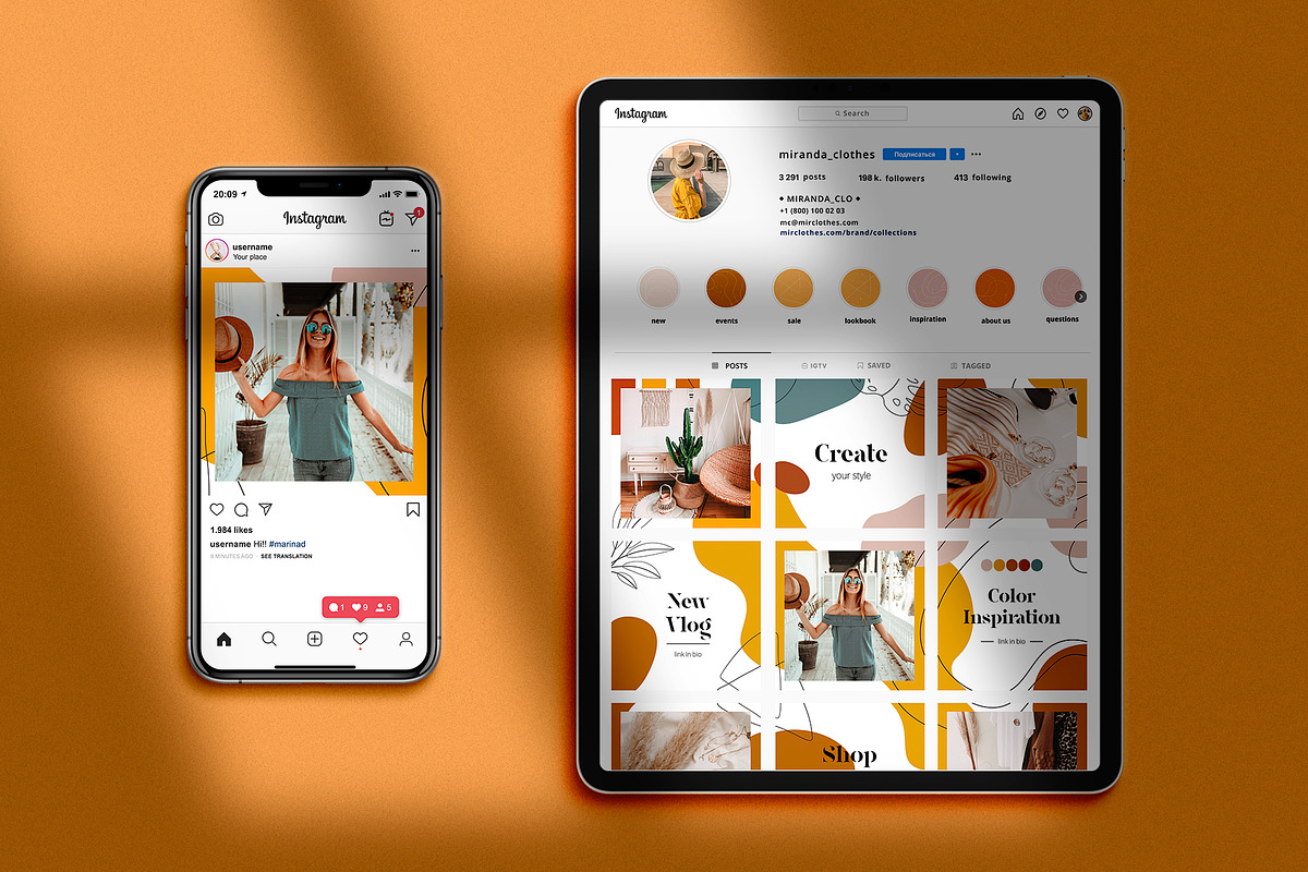 Instagram PUZZLE with shapes & lines, a Social Media Template by EkaterinaKiriy (Photo 3 of 7)