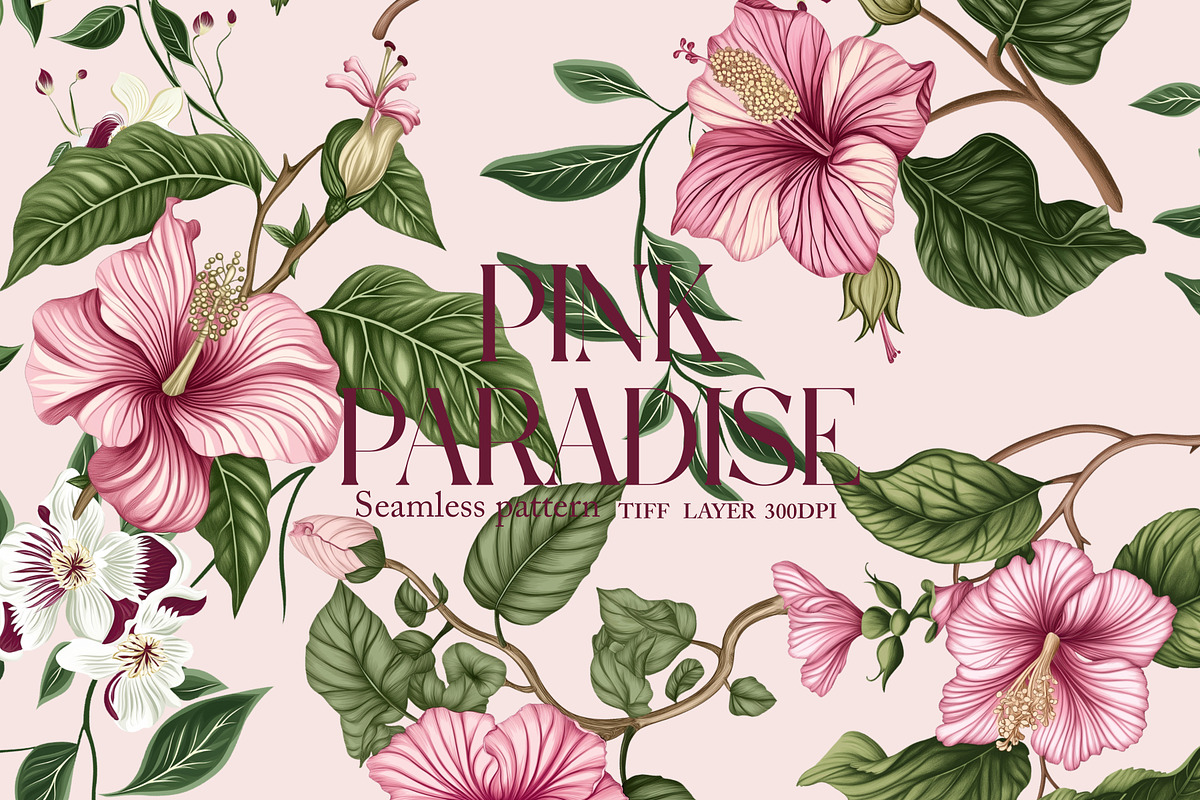 Pink Paradise Seamless Pattern Flora, a Pattern Graphic by Fabrivo (Photo 1 of 10)