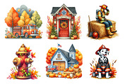 Autumn Firefighter Clipart, an Illustration by Daily.Designs (Thumbnail 3 of 5)