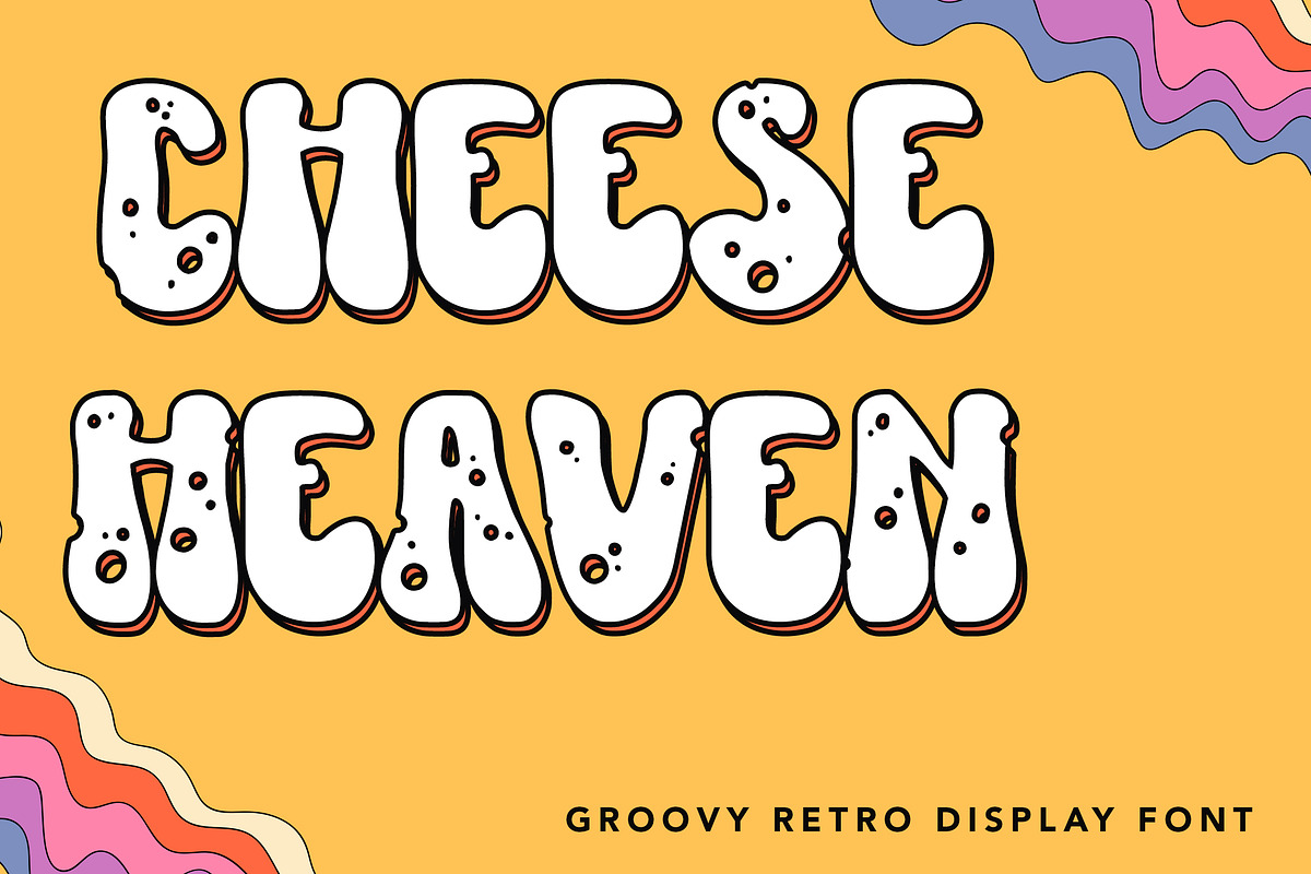 Smooth Cheese - Groovy Retro Font, a Font by Arendxstudio (Photo 4 of 9)