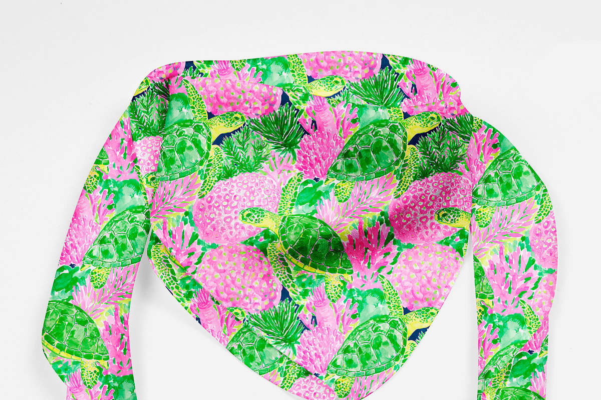 Seamless Turtle Patterns, a Pattern Graphic by The Preppy Artist (Photo 11 of 11)