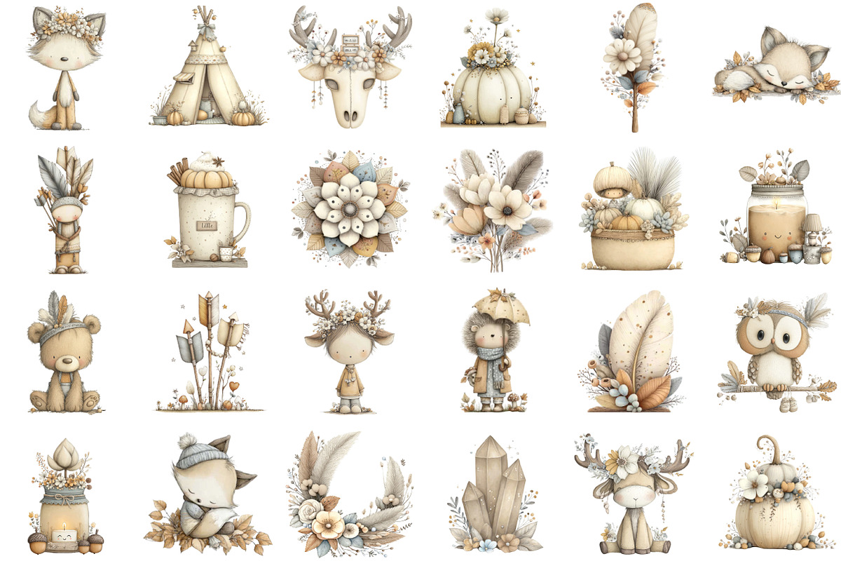 Autumn Boho Clipart, an Illustration by Sublimation Artist (Photo 2 of 6)