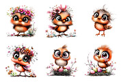 Whimsical Birds Clipart, an Illustration by SinaCreation (Thumbnail 3 of 9)